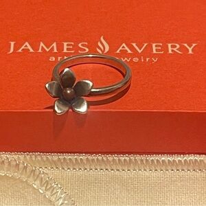 James Avery Silver and Brass Flower dangle ring
